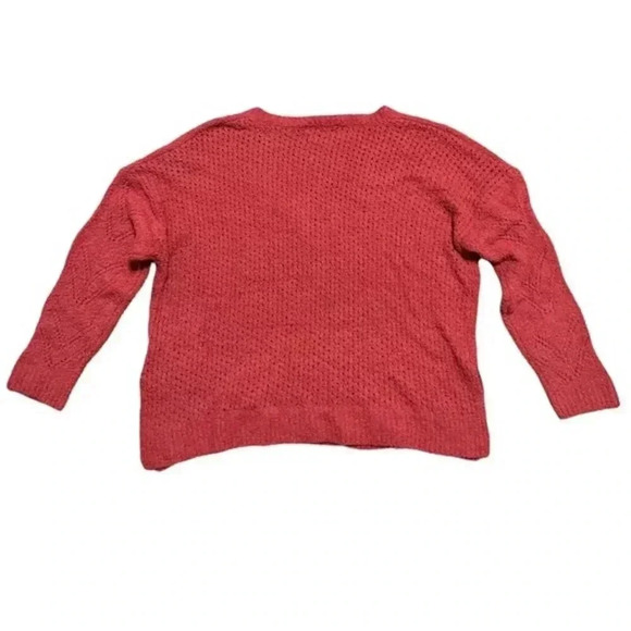 Cupcakes and Cashmere Soft V-Neck Drop Needle Sweater Burnt Orange L - Picture 7 of 11